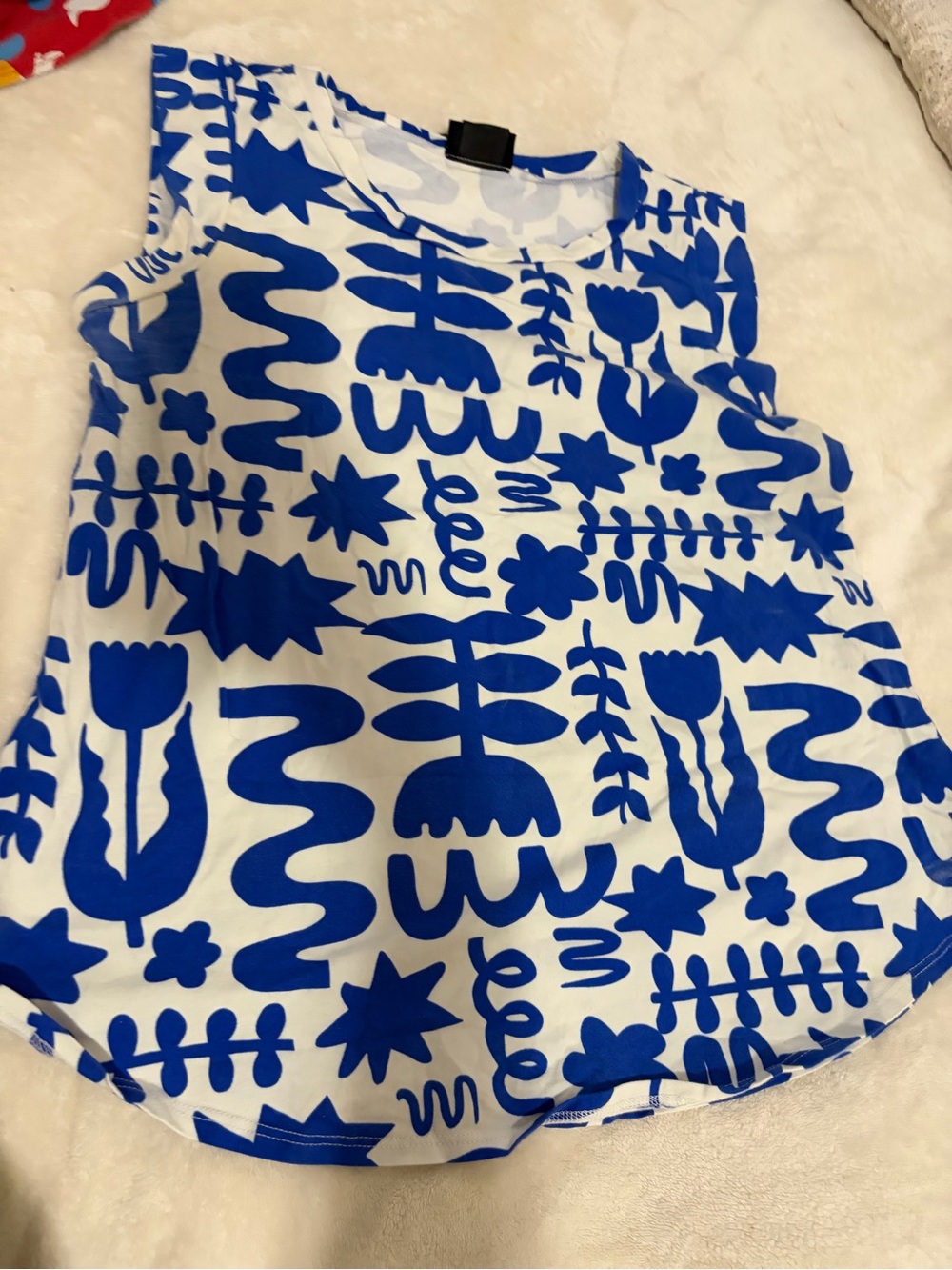 Nooworks Blue & White Graphic Tank Top